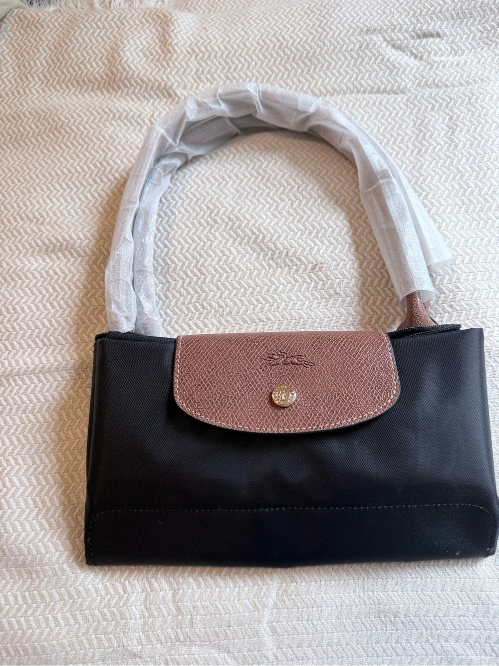 New Longchamp Le Pliage Black Tote/Shoulder  Bag Medium